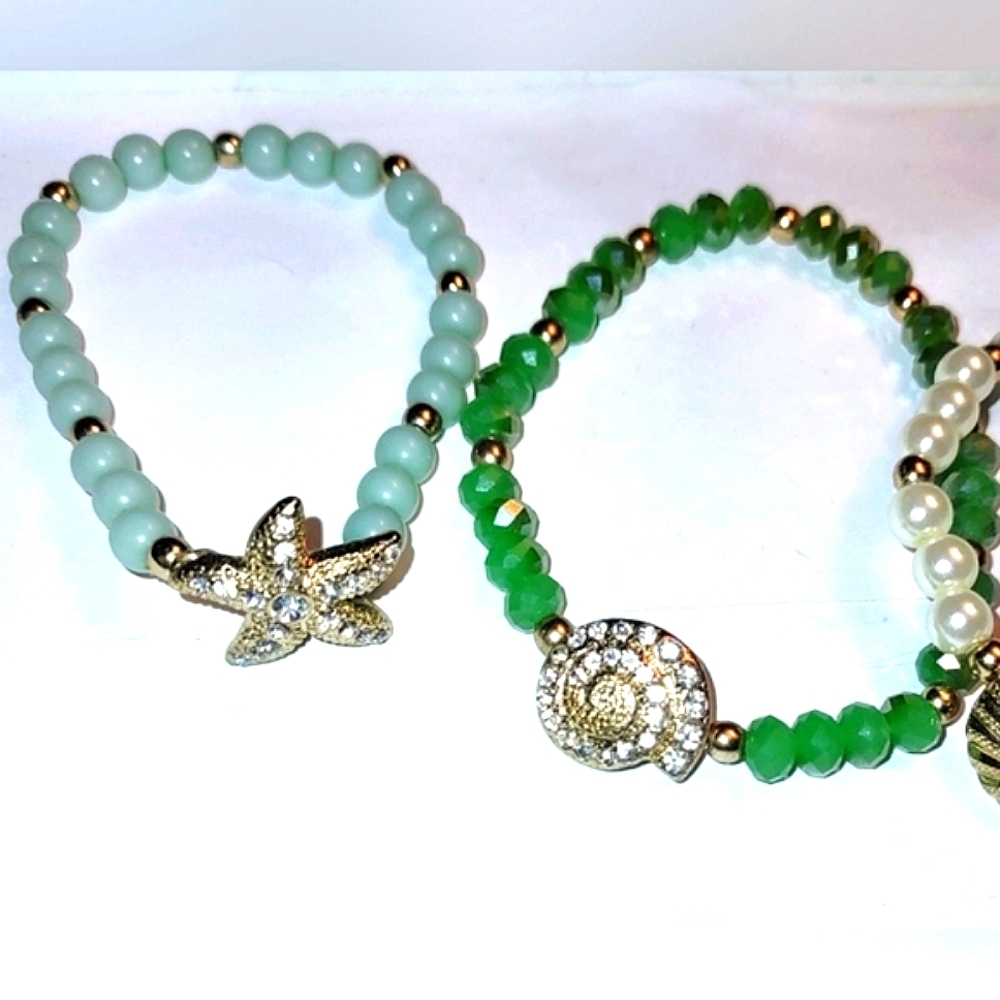 Starfish Seahorse Beach Ocean Charm Bracelet Choice